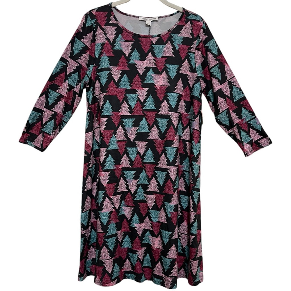 Celebrate Together Christmas Trees Holiday Swing Dress Size Small